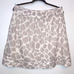 Ann Taylor LOFT Size 10 Animal Print A-Line Skirt Beige/Nude Subtle Ruffle Boho Photo 2