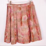 Anne Klein AK Petite Plaid Linen Blend Pleated A-line Skirt Pink Brown 2P Photo 7