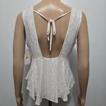 Free People Ivory Twist and Shell Embroidered Sleeveless Top Size XS Photo 4