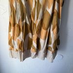 Anthropologie ‎ Odille Tan Brown Leaf Print A-Line Midi Skirt Earth Tones Casual Photo 5