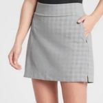 Athleta Plaid Soho GRAY Pull On zipper pockets Golf Elastic Waist Womens SIZE 0 Photo 1