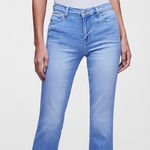 L'Agence  Sada High Rise‎ Cropped Slim Raw Hem Jeans Straight Light Wash Size 25 Photo 0