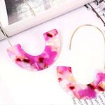 Acetate Board Design Hoop Earrings Minimalist Leisure Style Resin Jewelry Trendy Photo 1