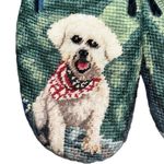 Amy Jo Gladstone Bichon Dog Needlepoint Slip On Loafers Flats Shoes size Large Photo 1