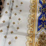 Longchamp 33x33  baroque silk scarf Blue and Gold Photo 4