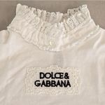 Dolce & Gabbana Gothic Look White Lace Trim Top Size 36 Photo 4