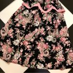 Vintage 80s 90s Miss Dorby Floral Tiered Dress Black Pink Shoulderpads 10P small Photo 1