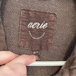 Aerie AMERICAN EAGLE AE Lumberjane Fleece Shirt Solid Dark Brown Oversized Tunic Photo 7