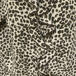 Preston & York  Ruffle Leopard Print Blouse Brown Cream Print Sz 10 Photo 3