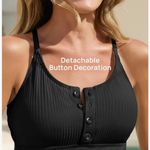 Summer Mae. Maternity Swimsuit Button Down One Piece Maternity Bathing Suit Cross Back Swimwear Photo 3