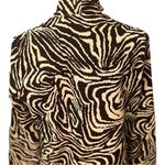Birch Hill Animal Print Zip Up Jacket Zebra Pattern Long Sleeve Retro Y2K Style Tan Size M Photo 3