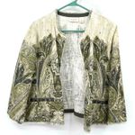 Chico's Chico´s Size 1 Medium Lightweight‎ Jacket Beige Paisley Design 100% Cotton Gems Photo 0