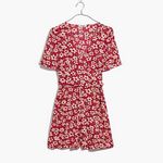 Madewell  V-Neck Wrap-Front Romper w/ Front or Back Tie in Red‎ Mini Daisy Size 0 Photo 3