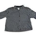 Chelsea Peers Black White Check Sleepwear Button Up Short Sleeve Top Size 20 Photo 1