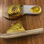 Gucci GG Marmont Espadrille Slippers 38 gold Photo 0