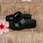 REEF NEW  Cushion Vista Higher Platform Sandal Women's Size 9 Black Patent Y2K Photo 6
