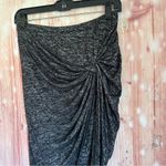 Stella Luce  Gray Drape Knot High Low Asymmetric Jersey Knit Pull On Skirt Photo 2