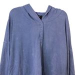 Free Press  Distressed Blue Hooded Sweatshirt Size Medium Photo 1