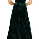 Faeriesty Elegant Green Velvet Maxi Tiered A Line Plus Size Dress Photo 3