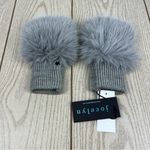 Jocelyn Faux Fox Knit Fingerless Mittens OS Light Gray $55 Photo 1