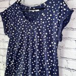 Nicole Miller Nicole Miller Women’s Navy Blue Daisy Print Tee Size Large Photo 2