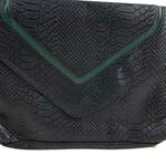 11x7 Amore Pacific Black Snake Skin Club Clutch Photo 1