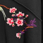 Carole Little Sweater Black Embroidered Bird Floral Wrap Look Sweater Womens 2X Photo 3