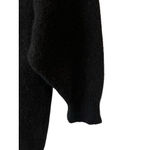frenchi Lamb's Wool Rabbit Hair Sweater Womens S Black 3/4 Sleeve Open Back Photo 3