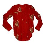 Figueroa & Flower women's medium red tunic embroidered floral shirt long johnny Photo 1
