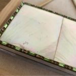 Anthropologie Vintage 1950s Mother Of Pearl Vanity Clutch Makeup Case Wristlet Photo 3