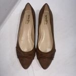 Coach & Four Flats Faux Suede Old Money Minimalist Low Heel Pointed Shoes 7.5 Brown Photo 1