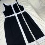 Bailey 44 Black White Trimmed Taxiway Dress Large Bodycon Styling Made In USA Photo 9