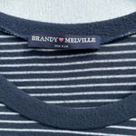 Brandy Melville  Striped Navy Blue T Shirt One Size PC Photo 1