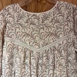 Ba&sh ‎ Esra Floral Embroidery Lattice Detail Mini Dress w/ Tassels Beige Size 8 Photo 12