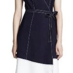 Anthropologie JOIE Mahesa Midi Navy Blue Antique White Wrap Dress Photo 0