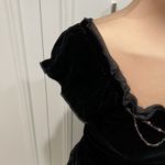 Black Velvet Lace Tiered Women's Dress Whimsigoth Fairy Grunge Vampy Peasant Photo 6