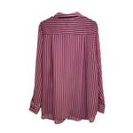 Roaman's Classic Long Sleeve Button Up Pinstriped Boyfriend Shirt Pink Size 18W Photo 1
