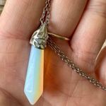 🫧Pendulum Opalite Pendant w/ Silver Chain🫧 White Photo 2