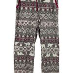 Nautica Womens Pajama Set Grey Fair Isle Polar Bear Pups Fleece Medium Photo 5