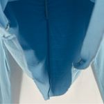 Tart Light Blue Soft Stretch Modal Ruched V-Neck Long Sleeve Cropped Blouse L Photo 7