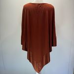 Chico's Chico’s Rust Orange Brown Knit Poncho with Shimmery Sueded Satin Trim Size L/XL Photo 6