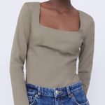 ZARA  Square Neck Long Sleeve Bodysuit. Photo 0