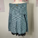 Chico's Y2K  Blue Knit Heathered Sequin‎ Off The Shoulder Sweater Womens 2/Large Photo 1