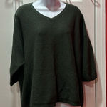 Pure Jill Knit Sweater Olive Green Silk Wool Blend Pullover Front Pocket M Size M Photo 0