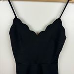 AQUA Scalloped V-Neck Fit and Flare Mini Dress Sz M | LBD Date Night Flirty Chic Photo 2