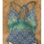 La Blanca Tile We Meet Again Blue Strappy Back One-Piece, sz 10 Photo 3