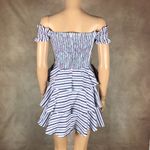 Lucy Paris Cotton Off-the-Shoulder Red/White/Blue Striped Dress NWT SMALL Photo 3