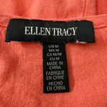 Ellen Tracy Coral Linen Blend Button Shoulder Top Women’s Size M Photo 7