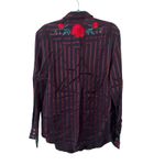 Adam Selman  Cowgirl Striped‎ Embroidered Button Down Sz8 Photo 5