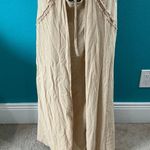 Free People Tan Cotton Lace Inset A-Line Boho Coachella Maxi Skirt Womens Size L Photo 2